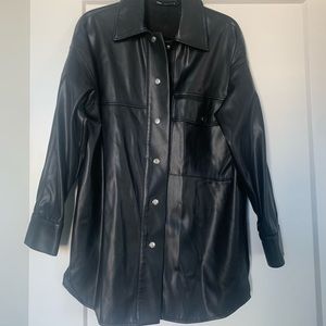 Zara Faux Leather Shacket